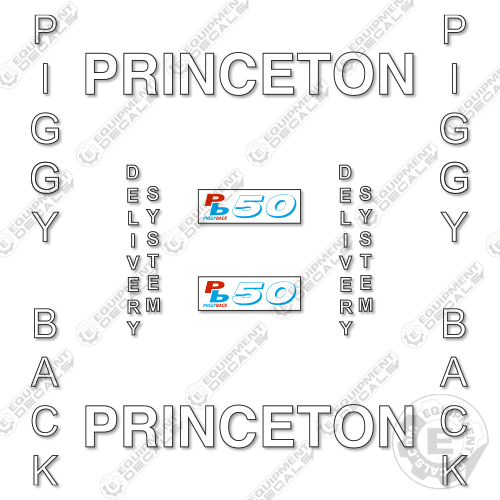 Fits Princeton PB50 Decal Kit Piggy Back Forklift