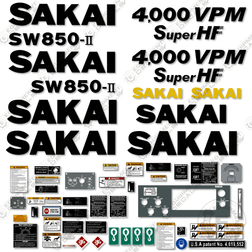 Fits Sakai SW850-II Decal Kit Roller
