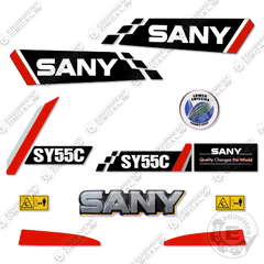 Fits Sany SY55C Mini Excavator Decal Kit