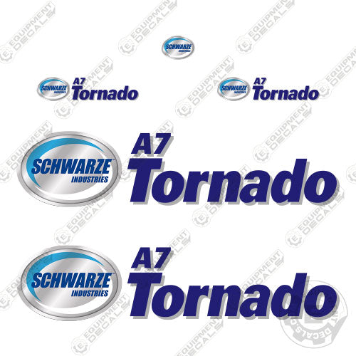 Fits Schwarze A7 Tornado Decal Kit Vacuum Sweeper