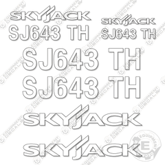 Fits SkyJack SJ643TH Decal Kit Boom Lift (White Cut ONLY)