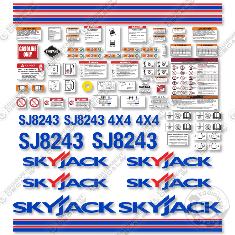 Fits SkyJack SJ8243 Decal Kit Scissor Lift