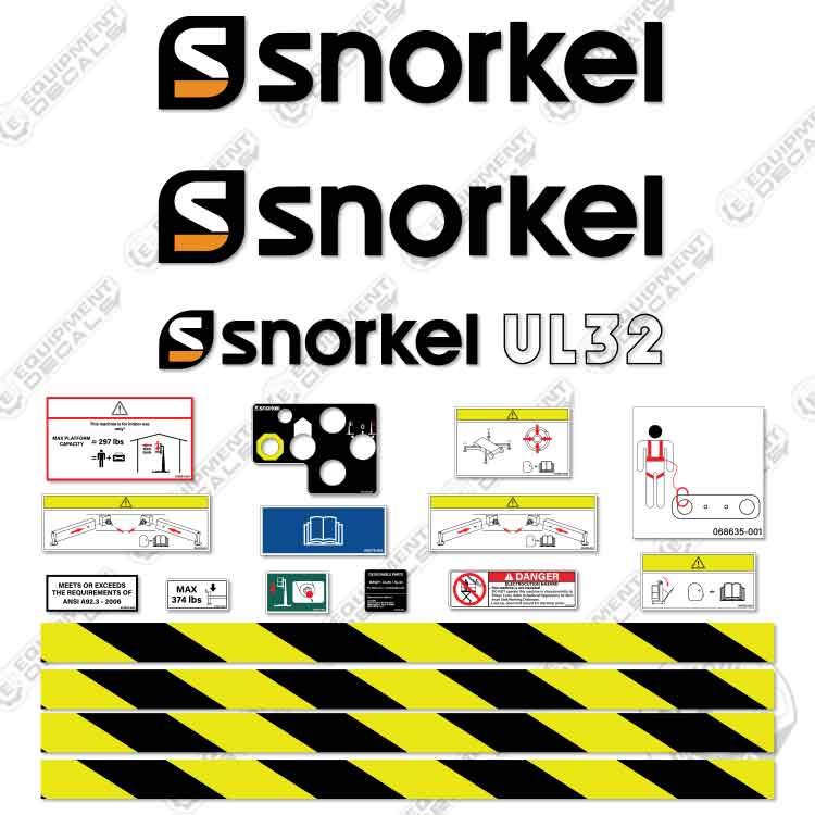 Fits Snorkel UL32 Decal Kit Mast Lift