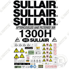 Fits Sullair 1300H Decal Kit Air Compressor - Tier 3