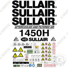 Fits Sullair 1450H Decal Kit Air Compressor - Tier 3