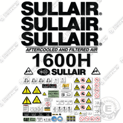 Fits Sullair 1600H Decal Kit Air Compressor - Tier 3
