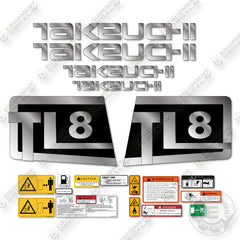 Takeuchi TL8 Decal Kit Compact Track Loader - Custom Silver - Aftermarket Kit