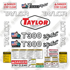 Taylor T300 Decal Kit Forklift - Aftermarket Kit