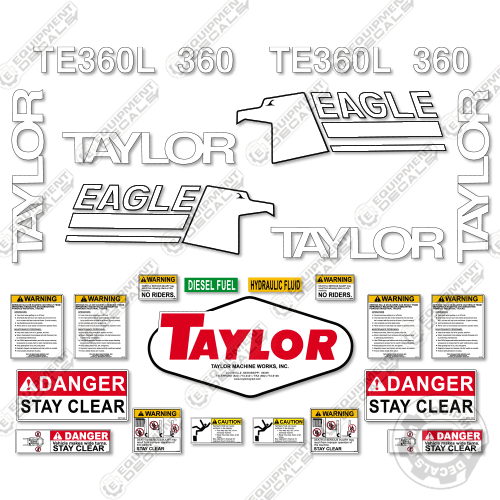 Fits Taylor TE360L Decal Kit Forklift