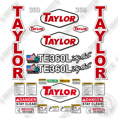 Fits Taylor TE360L Style 2 Decal Kit Forklift