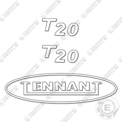Fits Tennant T20 Decal Kit Floor Scrubber