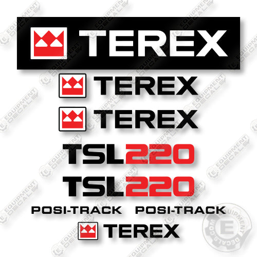 Terex TSL220 Decal Kit Skid Steer Loader - Aftermarket Kit