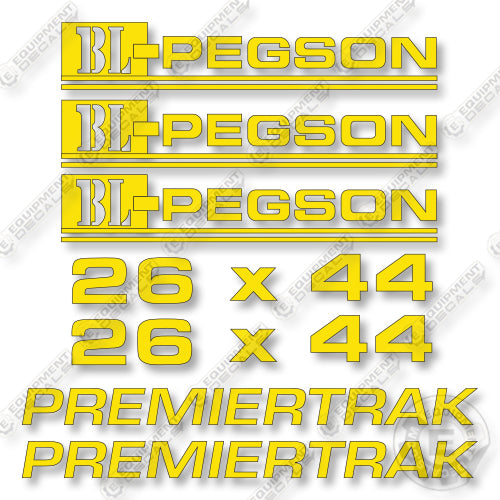 Terex Pegson 26X44 Decal Kit Jaw Crusher -Old Style - Aftermarket Kit