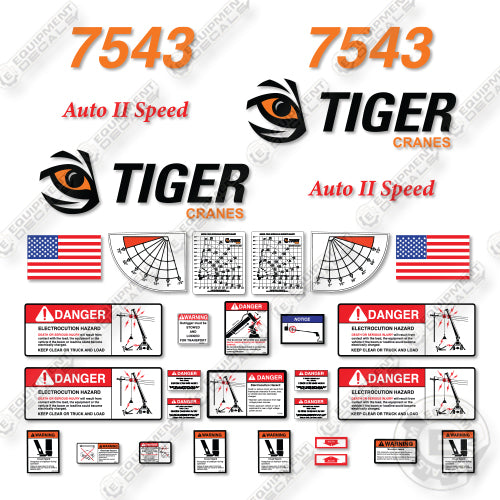 Fits Tiger 7543 Decal Kit Crane
