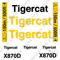 Fits TigerCat X870D Decal Kit Logging Processor