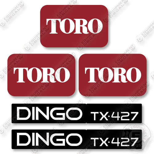 Toro DINGO TX427 Narrow Track Decal Kit Track Loader - Aftermarket Kit