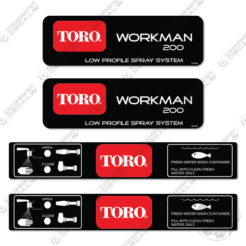 Fits Toro Workman 200 Decal Kit Spray System