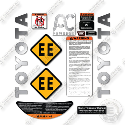 Toyota 8HBW30 Decal Kit Pallet Jack -Aftermarket Kit