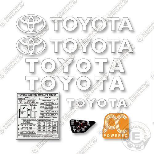Toyota 9BDRU15 Decal Kit Forklift -Aftermarket Kit