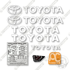 Toyota 9BRU23 Decal Kit Forklift -Aftermarket Kit