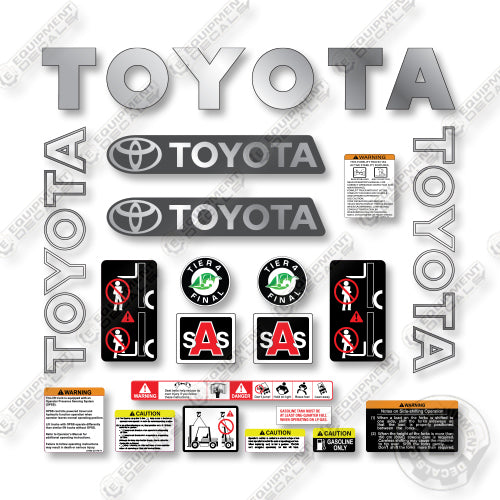 Toyota 8FGU30 Decal Kit Forklift - Aftermarket Kit