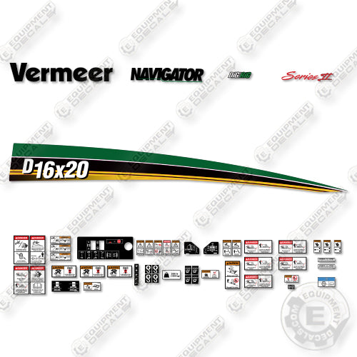 Fits Vermeer D16x20 Decal Kit Directional Boring Machine