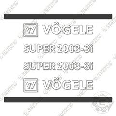 Vogele Super 2003-3i Decal Kit Asphalt Paver- Aftermarket Kit