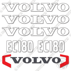 Fits Volvo EC18D Decal Kit Mini Excavator