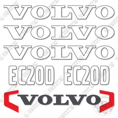 Fits Volvo EC20D Decal Kit Mini Excavator