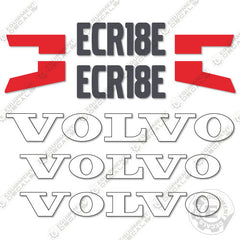 Fits Volvo ECR18E Decal Kit Mini Excavator