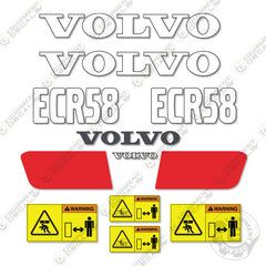 Fits Volvo ECR58 Decal Kit Mini Excavator