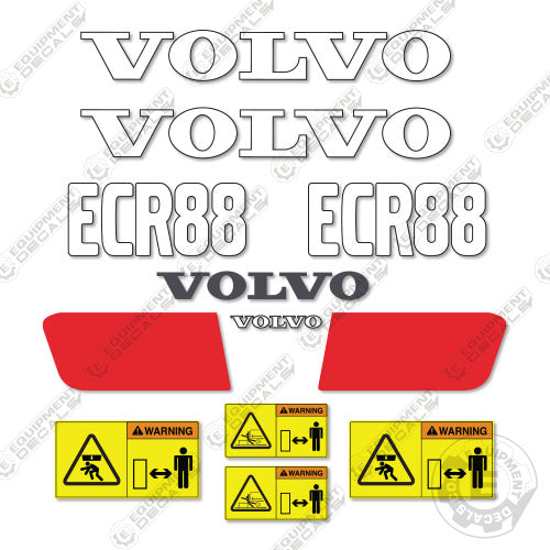 Fits Volvo ECR88 Decal Kit Mini Excavator