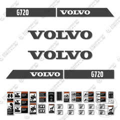 Fits Volvo G720 Decal Kit Motor Grader - Scraper