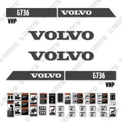 Fits Volvo G736 VHP Decal Kit Motor Grader - Scraper