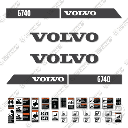 Fits Volvo G740 Decal Kit Motor Grader