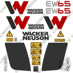 Fits Wacker Neuson EW65 Decal Kit Mini Excavator