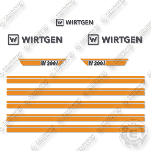 Wirtgen W200i Decal Kit Cold Milling Machine - Aftermarket Kit