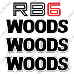 Fits Woods RB6 Decal Kit Rear Blade