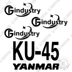 Fits Yanmar KU45 Decal Kit Mini Excavator