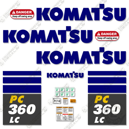 Fits Komatsu PC360LC-11 Decal Kit Excavator