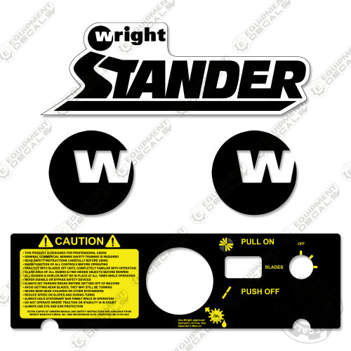 Fits Wright Stander 6125 Standing Mower Decal Kit