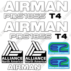 Fits Fits Airman PDS185S T4 Decal Kit Air Compressor