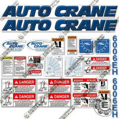 Fits AutoCrane 6006EH Decal Kit Crane Truck