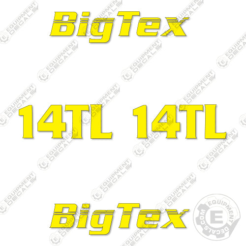 Fits Bigtex 14TL Trailer Decal Kit (Set of 2) Flatbed 12"