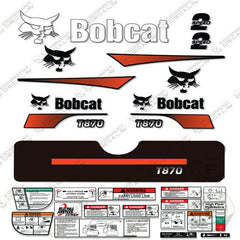 Fits Bobcat T-870 Compact Track Loader Skid Steer Decal Kit (Curved Stripes)