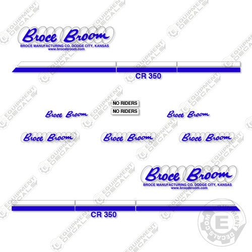 Fits Broce CR350 Decal Kit Front Broom Sweeper