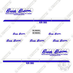 Fits Broce KR350 Decal Kit Front Broom Sweeper