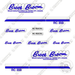Fits Broce RC350 Decal Kit Front Broom Sweeper