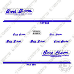 Fits Broce RCT350 Decal Kit Front Broom Sweeper