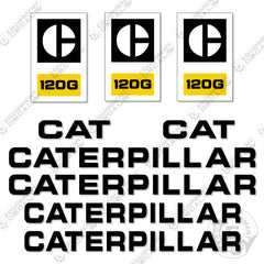 Fits Caterpillar 120G Motor Grader Decals - Scraper